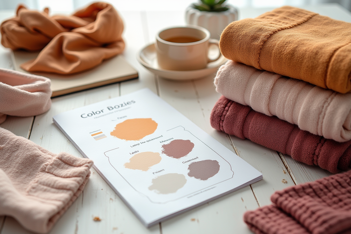 Disposition de tissus et accessoires pour analyse des couleurs