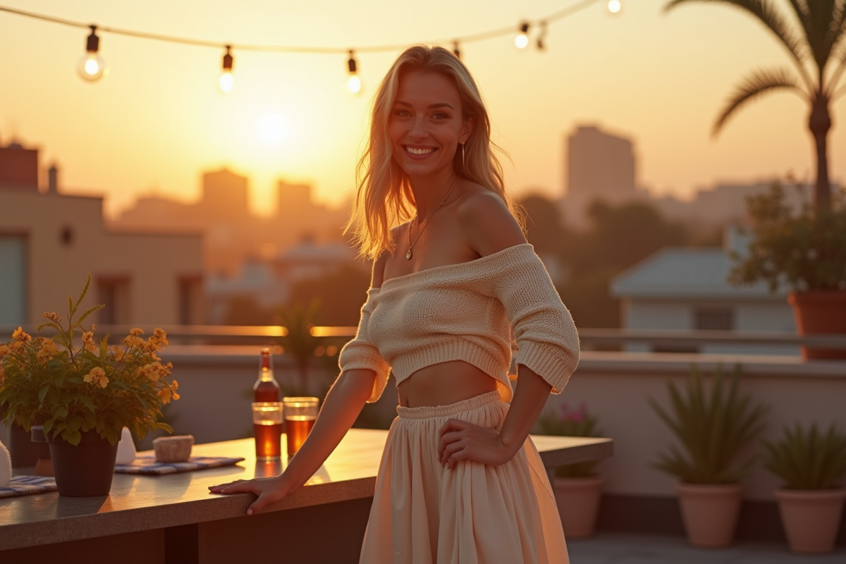 Femme souriante lors d