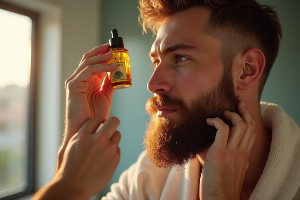 Jeune homme appliquant de l